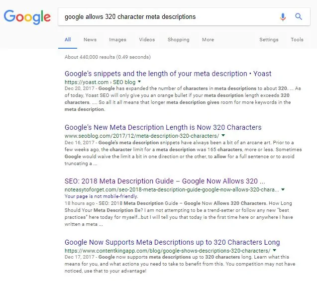 Google 300 character description